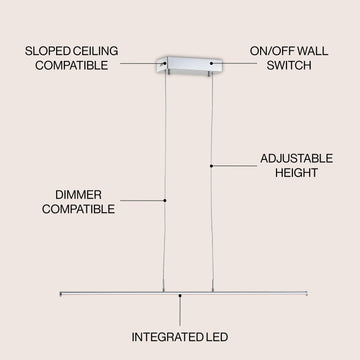 Conley 39.5" Dimmable Adjustable Integrated LED Metal Linear Pendant